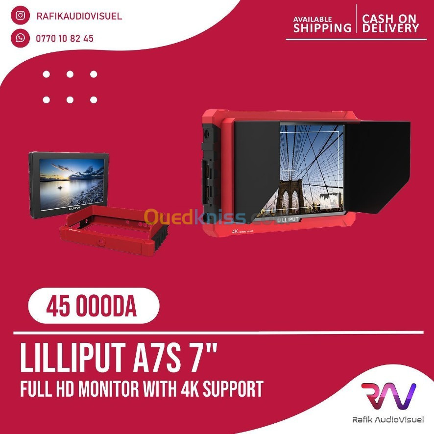 Moniteur Lilliput A7S 4K 7in HDMI Produit sous emballage jamais utilisé