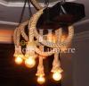 Lustre en bois moderne industriel