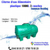 Citerne d'eau en plastique 3 couches Alimentaire Soummam 1000/1500/2000 Litres Horizontal  