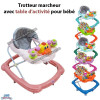 Trotteur marcheur avec table de activité pour bébé - Bébé Love