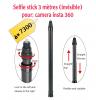 Selfie stick insta 360 3 mètres 