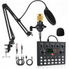 Kits de Microphone BM800 avec Carte Son en Direct Bras de Suspension en Ciseaux Support Antichoc