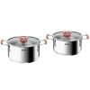 Tefal Opti'Space Batterie de cuisine 4 pièces Faitouts + couvercles, Acier inoxydable - Tefal 