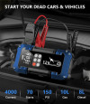 Booster Batterie Voiture avec Compresseur 12V Jump Starter  Jusqu à All Gaz Ou 8L Diesel - 