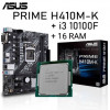 CPU I3 10100F + H410M K + 16 RAM 