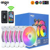 Aigo AR12 White Fan SL120 V2 PC Computer Case Fan Cooling Cooler Kit X5 ARGB Pack Avec Controlleur