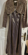 Robe de soirée marron dorée