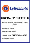 76 LUBRICANTS Unoba EP NLGI Grade 0 - GRAISSE EP 0 15 KG