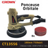 مصنفرة دائرية اصلية من كراون بتقنية استخلاص الغبار مع تصميم ملائم لقبضة اليد Crown Ponceuse Orbitale