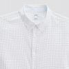 Chemise JULES slim sans repassage micro geo coton - Blanc/bleu