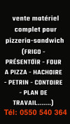 vente matériel complet pour pizzeria sandwich 