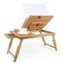 Table PC Portable CAPSYS BM62 + 2 Ventilateurs petit modèle en bois bamboo