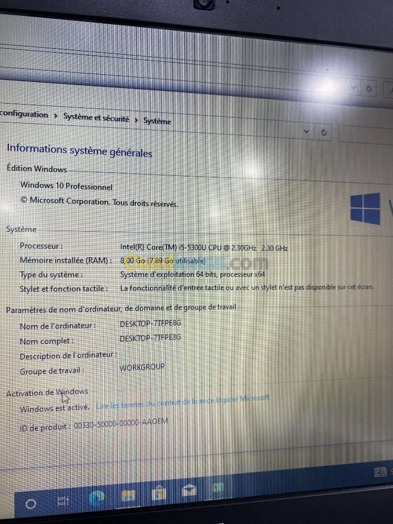 PC PORTABLE DELL LATITUDE E7250 i5 8Go 
