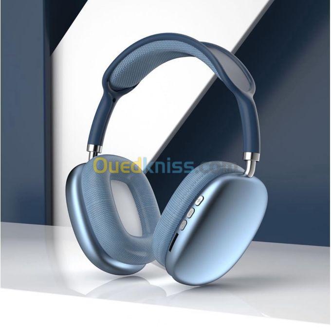 Casque Bluetooth sans fil - P9 Macaron Headset - Rouge / bleu 