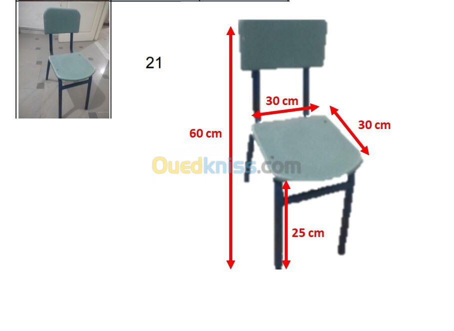 Chaise + table primaire 