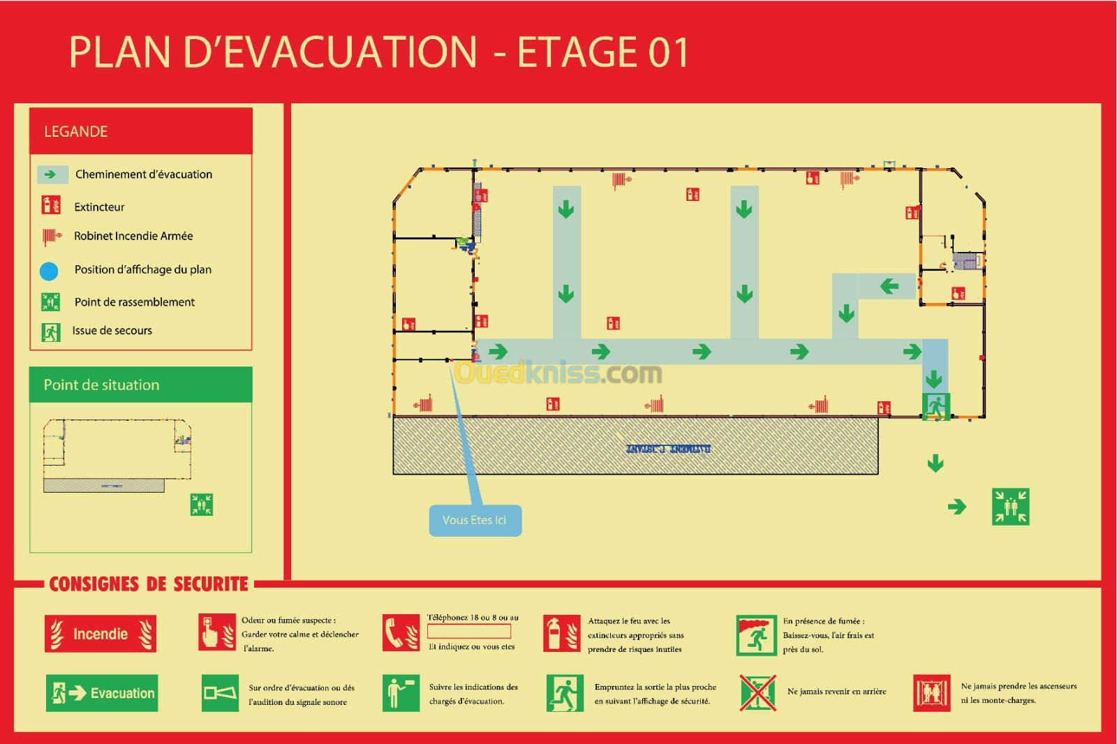 signalétique industrielle et de sécurité-plan d'évacuation et de circulation 