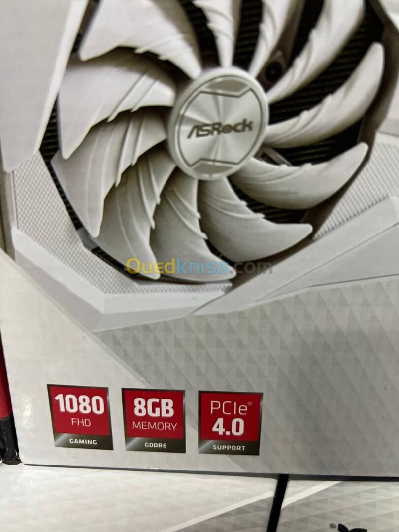 Carte Graphique ASROCK RADEON RX6600 CHALLENGER 8G WHITE / BLANC 3DP/1DISPLAY/1HDMI