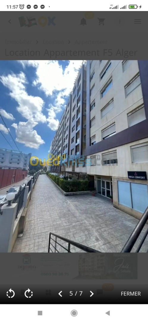 Location Appartement F5 Alger Ouled fayet