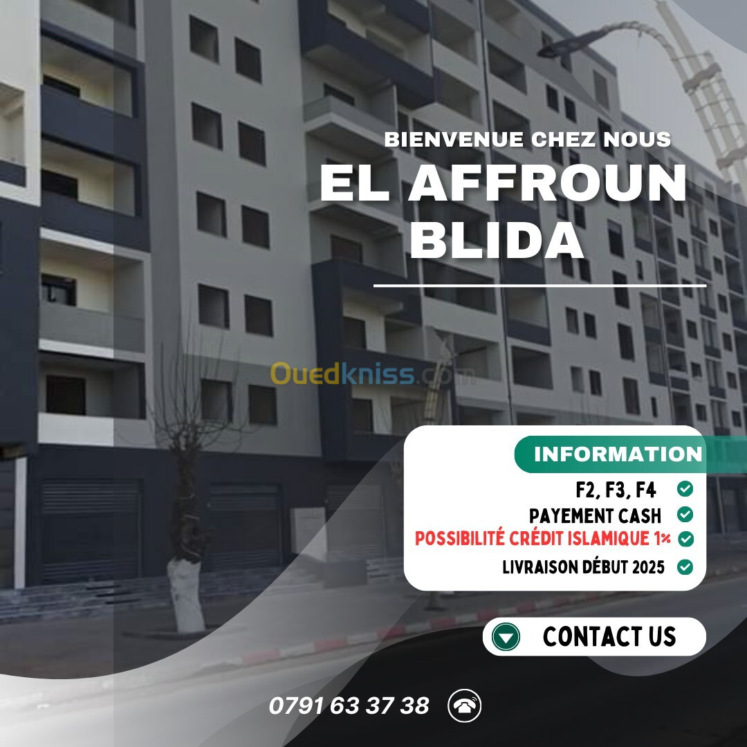 Vente Appartement F3 Blida El affroun