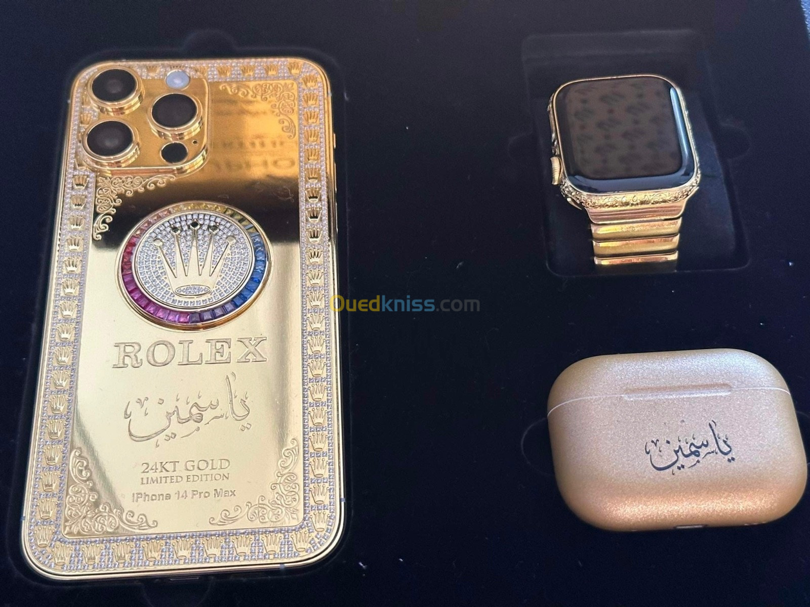 Appel Watch série 8 gold edition Rolex et AirPods Pro Max 