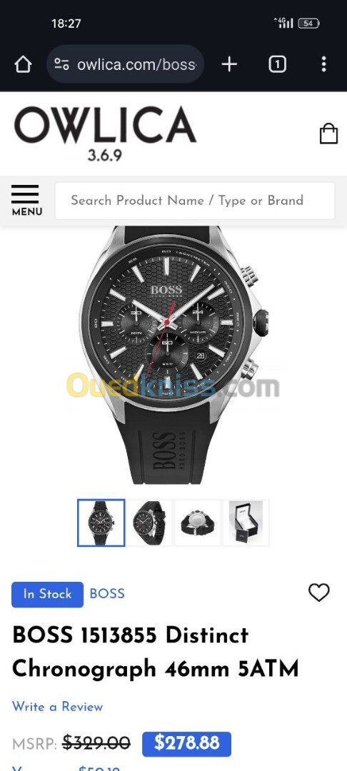 MONTRE HUGO BOSS NOIR QUARTZ