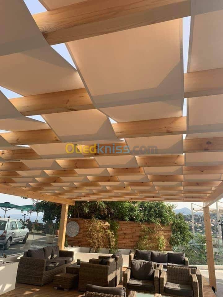 Bardage pergola aménagement extérieur