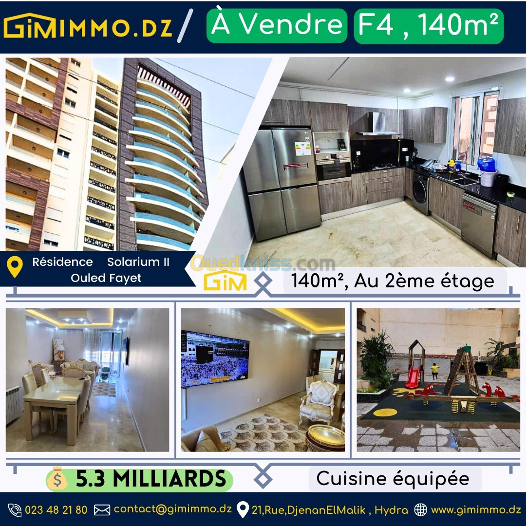 Vente Appartement F4 Alger Ouled fayet