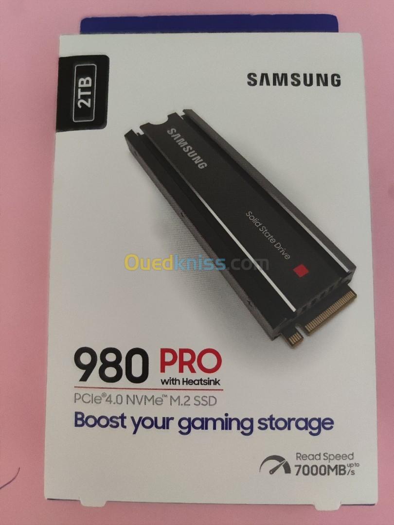 SSD NVMe 980 Pro, M.2, 2To, PCIe Gen 4*4 (7000 Mo/s), dissipateur de chaleur inclus - Compatible PS5