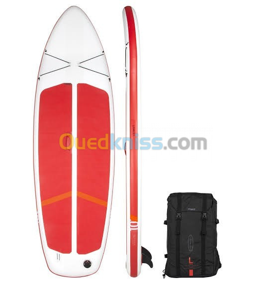 Stand up Paddle ultra compact et stable 10 pieds (130 kg ) blanc et rouge