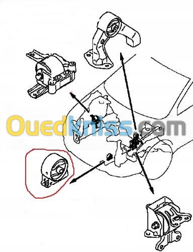 SUPPORT MOTEUR 4007 4008 C CROSSER