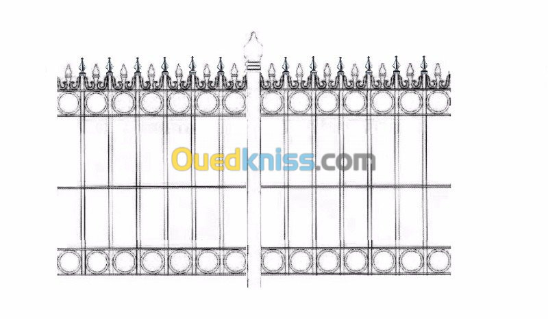 clôture en acier moule et fer forgé 