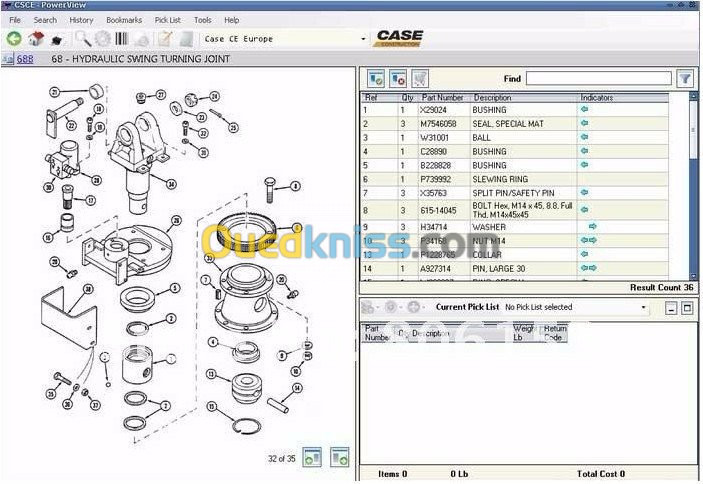 Case ce catalogue des pieces