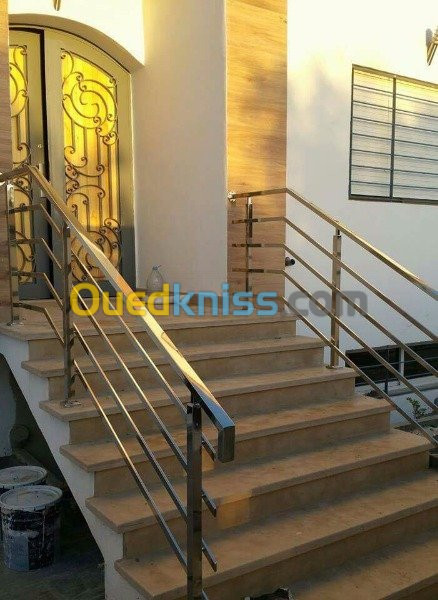 fabrication Rampe d'escalier en inox