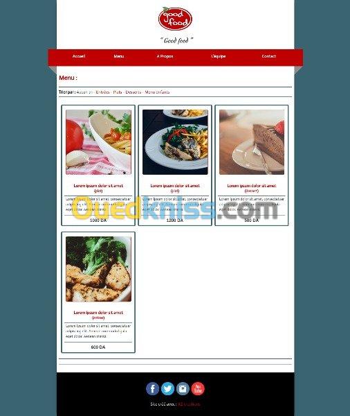 Site internet pour restaurants