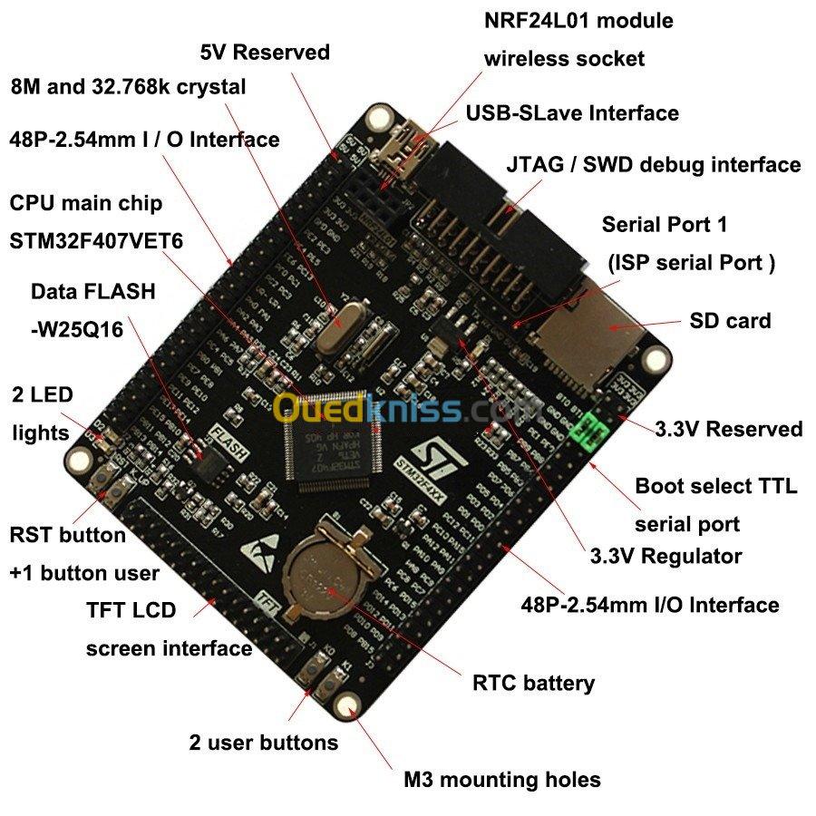 carte STM32F407ZET6 cortex-M4 arduino