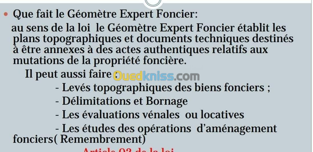  Géométrie expert foncier topographe