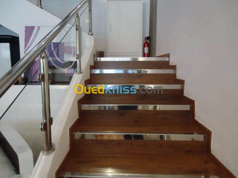 RAMPE D'ESCALIER EN INOX: