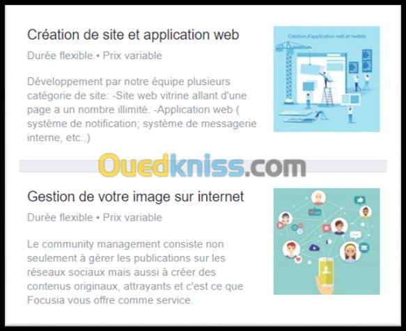 création site web, application mobile