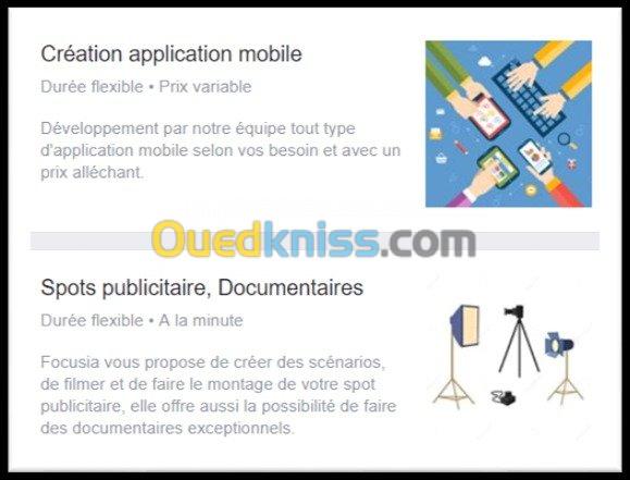 création site web, application mobile