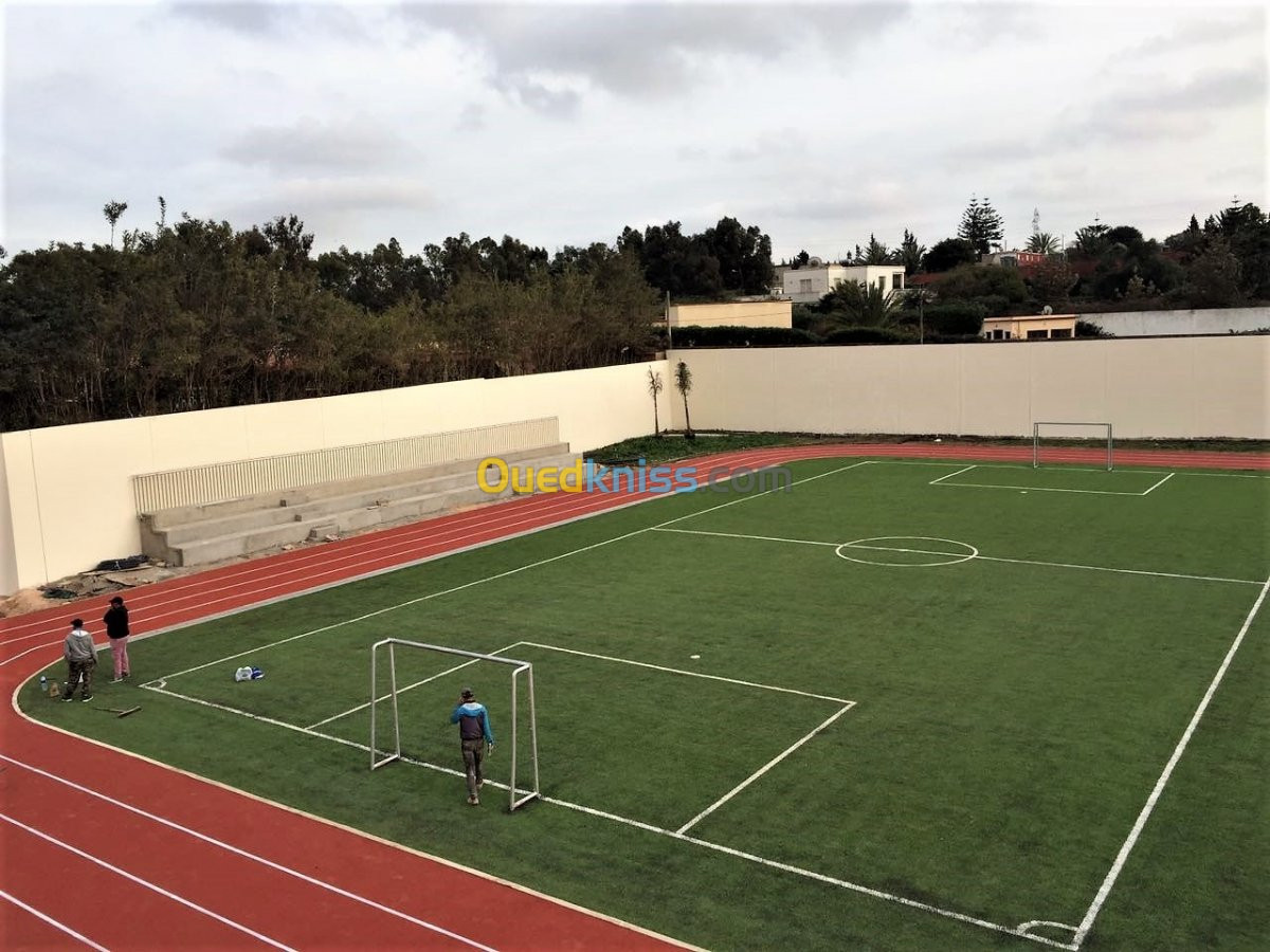 Installation de la Piste d'athlétisme