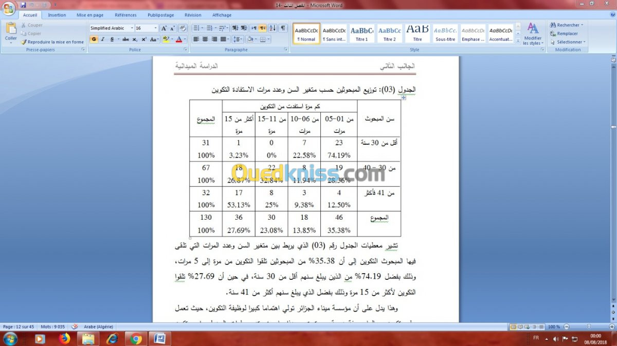 اعداد spss والمذكرات علم الاجتماع 