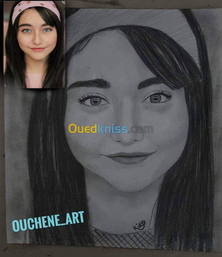 Portrait sur tableau en toile/feuille