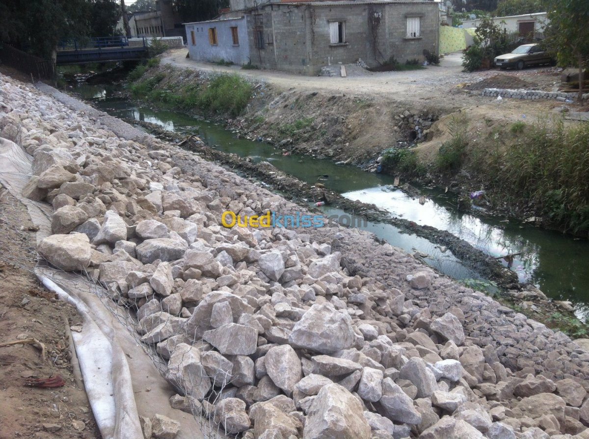 TRAVAUX DE GABIONNAGE POSE DE GABION 