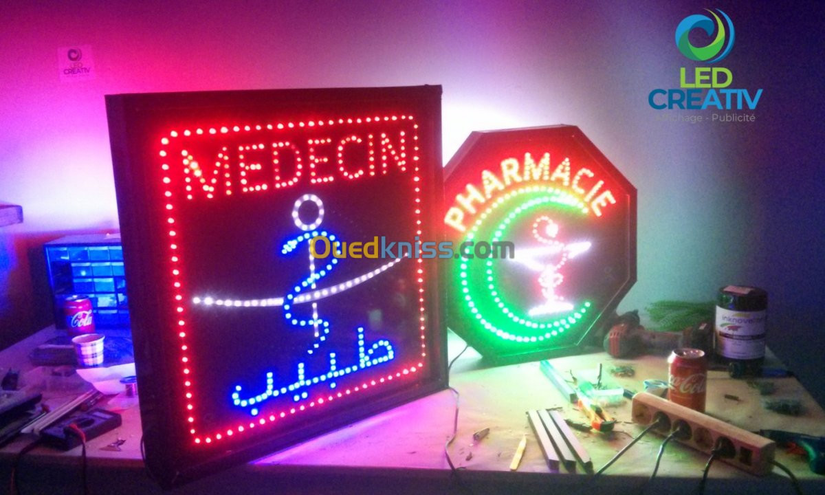 Plaques pharmacie LED Promotion 10-30%