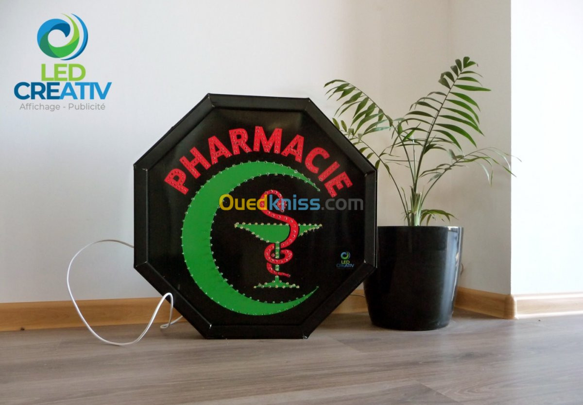 Plaques pharmacie LED Promotion 10-30%