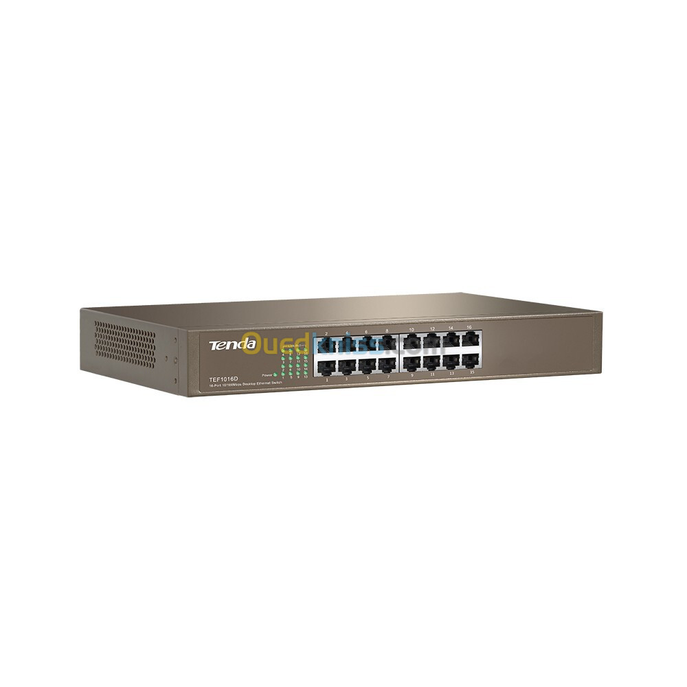 Switch 16 ports 10/100 Mbps non manageable, Rackable TEF1016D TENDA 