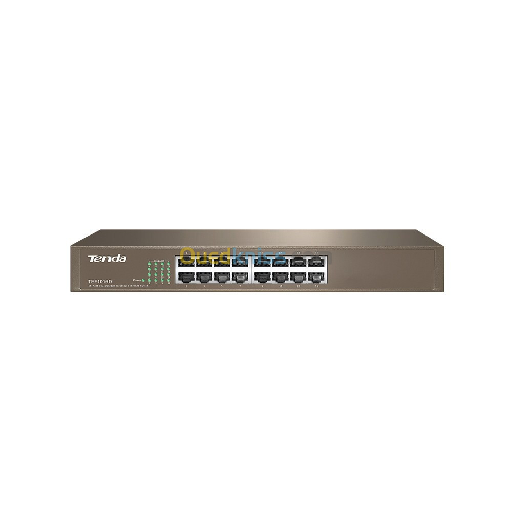 Switch 16 ports 10/100 Mbps non manageable, Rackable TEF1016D TENDA 