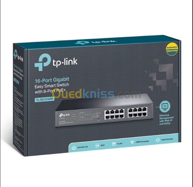 SWITCH TP-LINK TL-SG1016PE 16-Port Gigabit Easy Smart PoE Switch with 8-Port PoE+