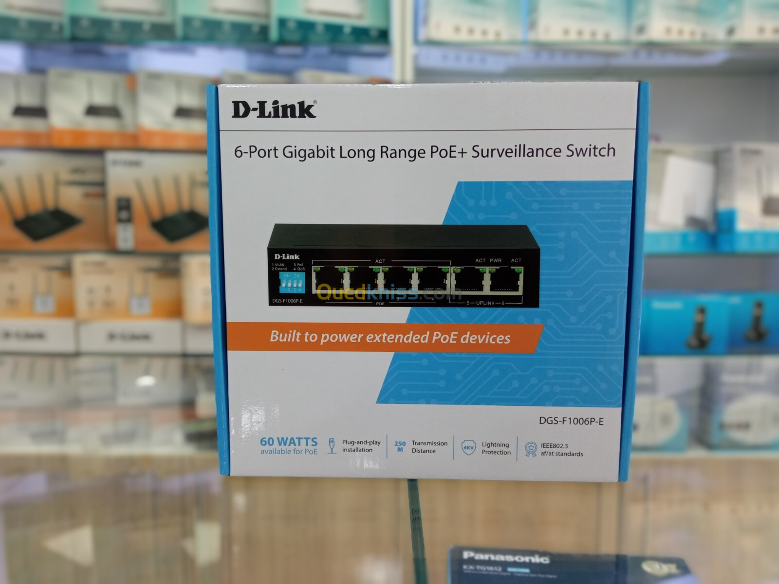 D-Link 6-Port Gigabit PoE Switch with 4 Long Reach PoE Ports and 2 Uplink Ports DGS-F1006P-E