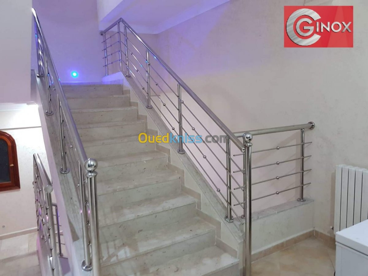 Rampe d'escalier en inox garde corps 